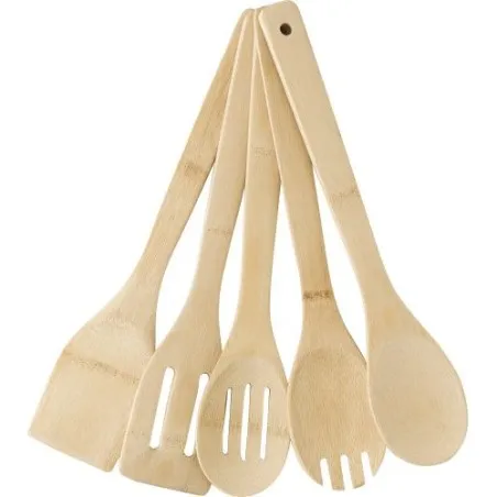 Spatules personnalisées en bambou écologiques - Benny Matières : acier inoxydable Couleurs : noir