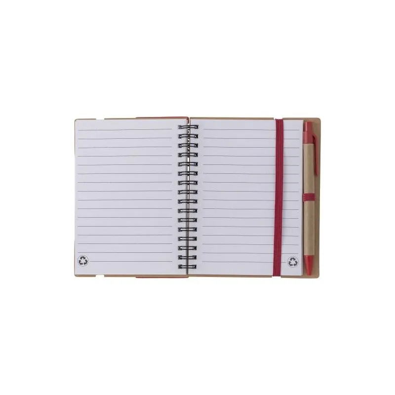 Carnet à spirale écologique en papier recyclé - Angela Couleurs : blanc marquage couleur éclatante