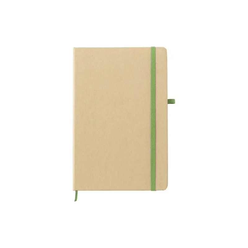 Carnet A5 Personnalisable Écologique en Papier de Roche - Cora Matières : aluminium recyclé  Couleurs : vert goodies publicitair