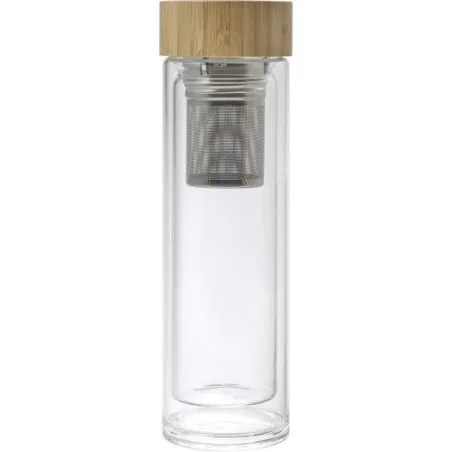 Bouteille isotherme personnalisée en verre de 420 ml Vicente Matières : aluminium recyclé&nbsp; Couleurs : blanc