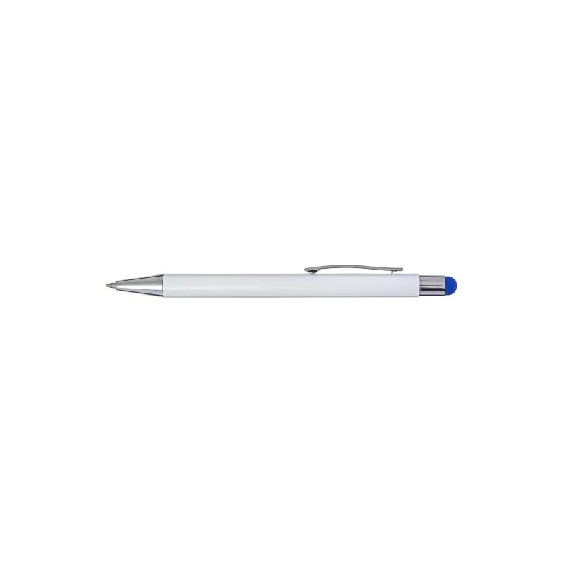 Stylo bille personnalisable en ABS et aluminium - Lise Matières : coton organique Taille textile : XXL Couleurs : bleu marquage 