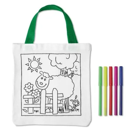 Sac à colorier en coton personnalisable - MATEUSZ Matières : bambou Couleurs : bois