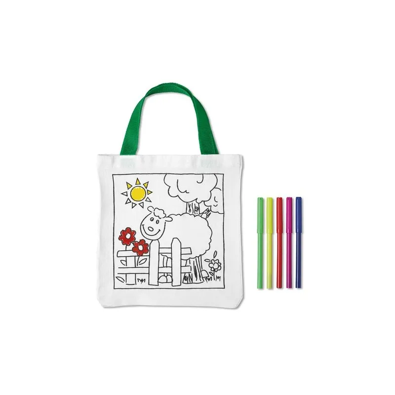 Sac à colorier en coton personnalisable - MATEUSZ Matières : bambou Couleurs : bois cadeau entreprise pas cher