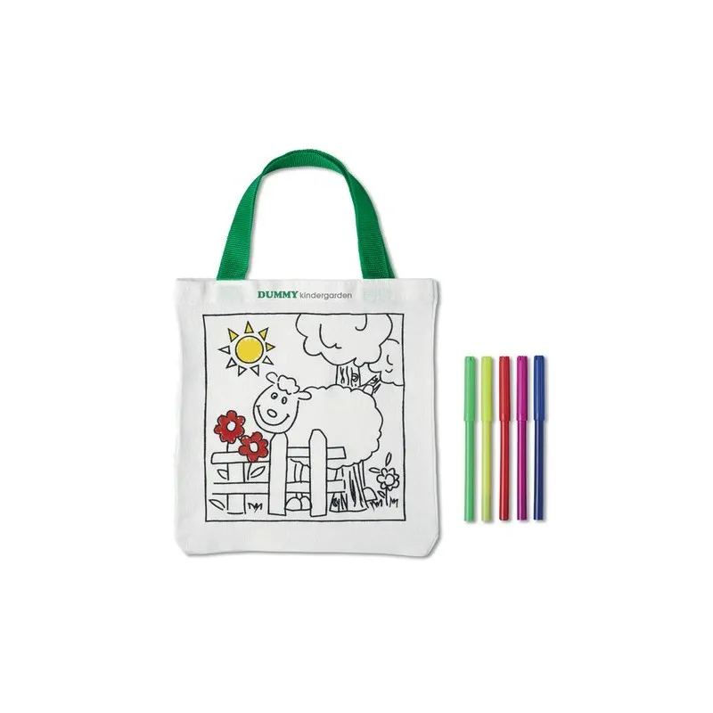 Sac à colorier en coton personnalisable - MATEUSZ Matières : bambou Couleurs : bois goodies publicitaire événementiel