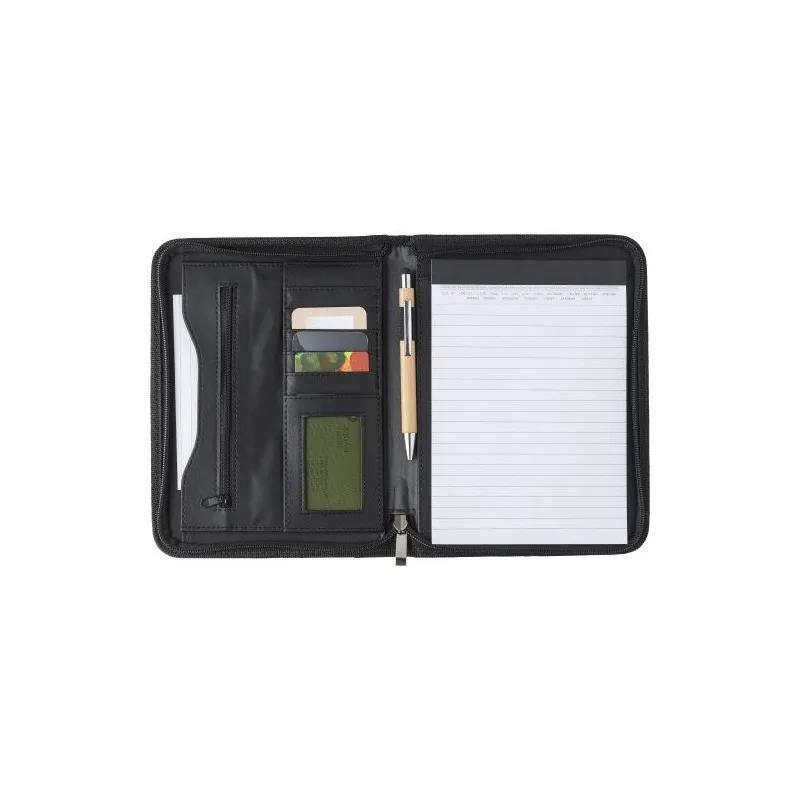 Conférencier zippé A5 en cuir reconstitué personnalisé - Rosa Matières : polyester Taille textile : S Couleurs : bleu cadeau ent