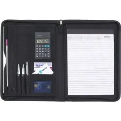 Conférencier zippé A4 en microfibre personnalisable Rianna Matières : polyester Taille textile : S Couleurs : bleu 2