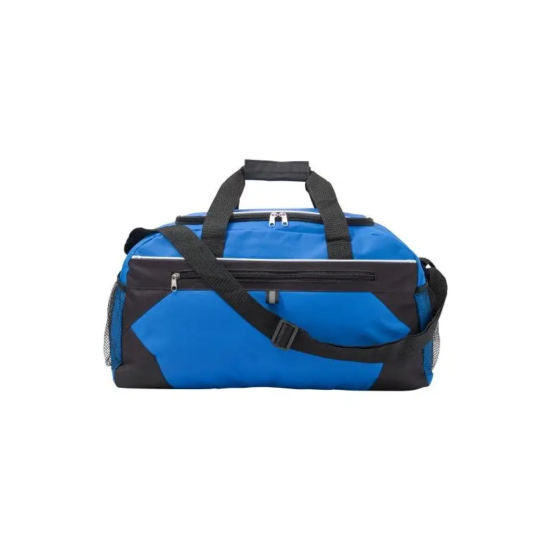 Sac de sport personnalisé en polyester idéal pour vos loisirs - Daphne Matières : aluminium Couleurs : bleu marine marquage lase