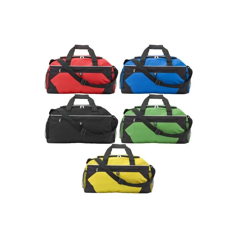 Sac de sport personnalisé en polyester idéal pour vos loisirs - Daphne Matières : aluminium Couleurs : bleu marine cadeau collab