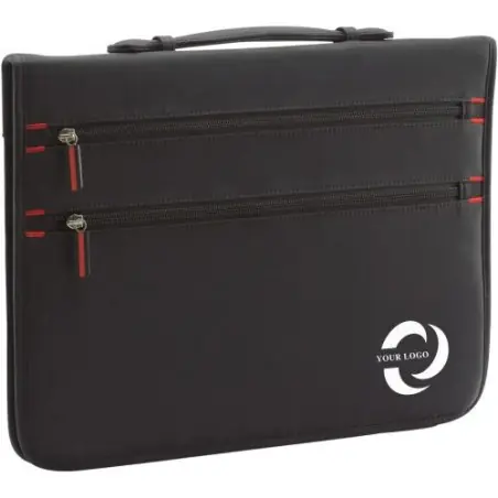 Porte-documents Pratique Publicitaire Écologique Lianna - Accessoire Professionnel Matières : aluminium recyclé  Couleurs : roug