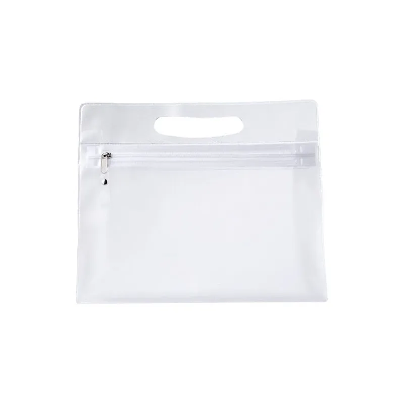 Pochette Cosmétique Écologique en PVC - Clyde Matières : polyester Taille textile : XXL Couleurs : bleu personnalisable avec vot