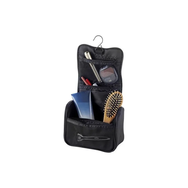 Trousse de toilette personnalisée en polyester Noëlle Matières : polyester Taille textile : M Couleurs : gris personnalisable av