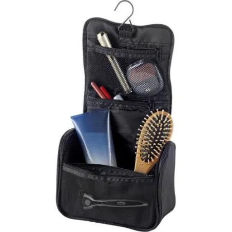 Trousse de toilette personnalisée en polyester Noëlle Matières : polyester Taille textile : M Couleurs : gris personnalisable av