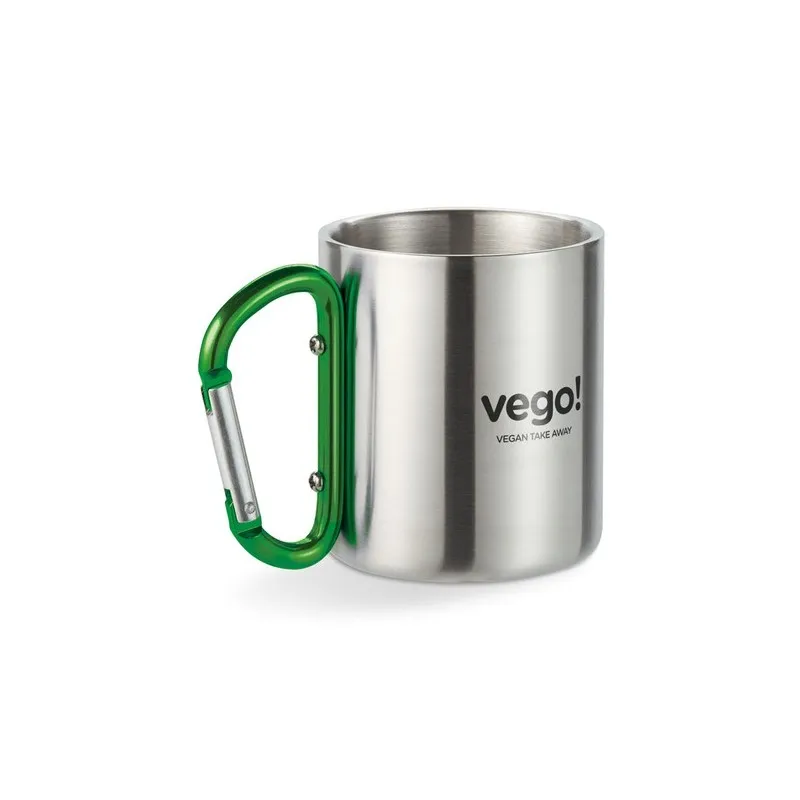 Mug en acier inoxydable personnalisé avec anse mousqueton - TRUMBO Matières : grès Couleurs : bleu royal objet publicitaire robu