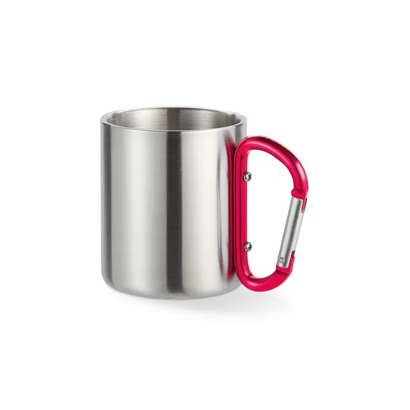 Mug en acier inoxydable personnalisé avec anse mousqueton - TRUMBO Matières : grès Couleurs : noir personnalisable avec votre lo