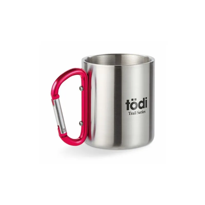 Mug en acier inoxydable personnalisé avec anse mousqueton - TRUMBO Matières : grès Couleurs : noir accessoire événementiel uniqu