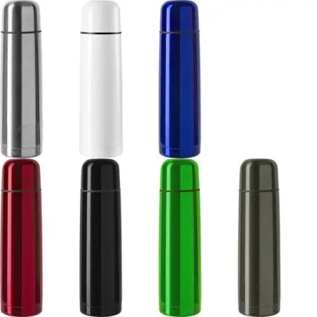 Bouteille isotherme personnalisée en acier inoxydable de 500 ml Mona Matières : aluminium recyclé  Couleurs : noir objet publici