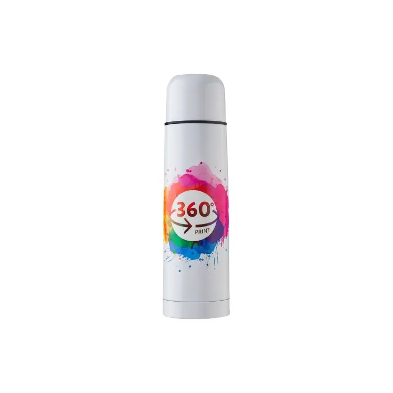 Bouteille isotherme personnalisée en acier inoxydable de 500 ml Mona Couleurs : blanc goodies personnalisé en stock