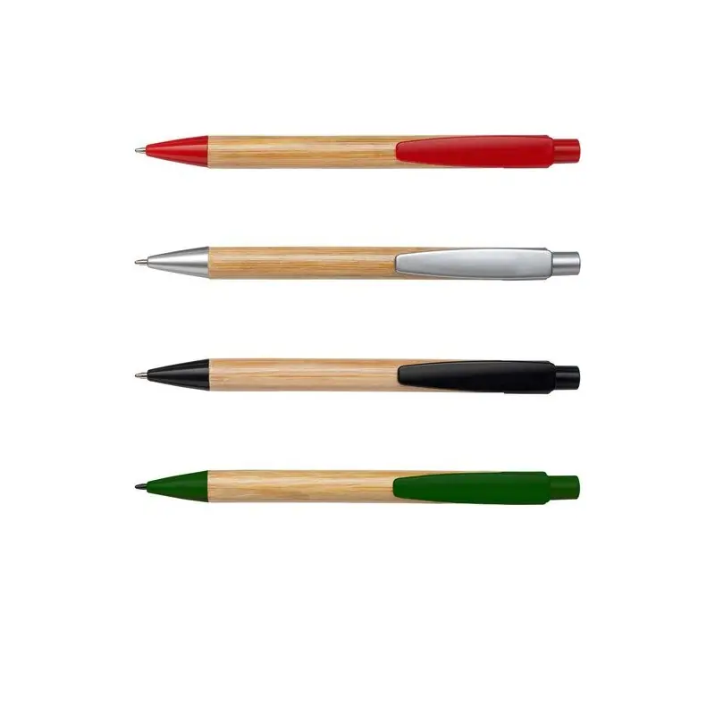 Stylo bille personnalisé en bambou cadeau d'entreprise Lacey Matières : polaire Couleurs : gris livraison express 24h 48h