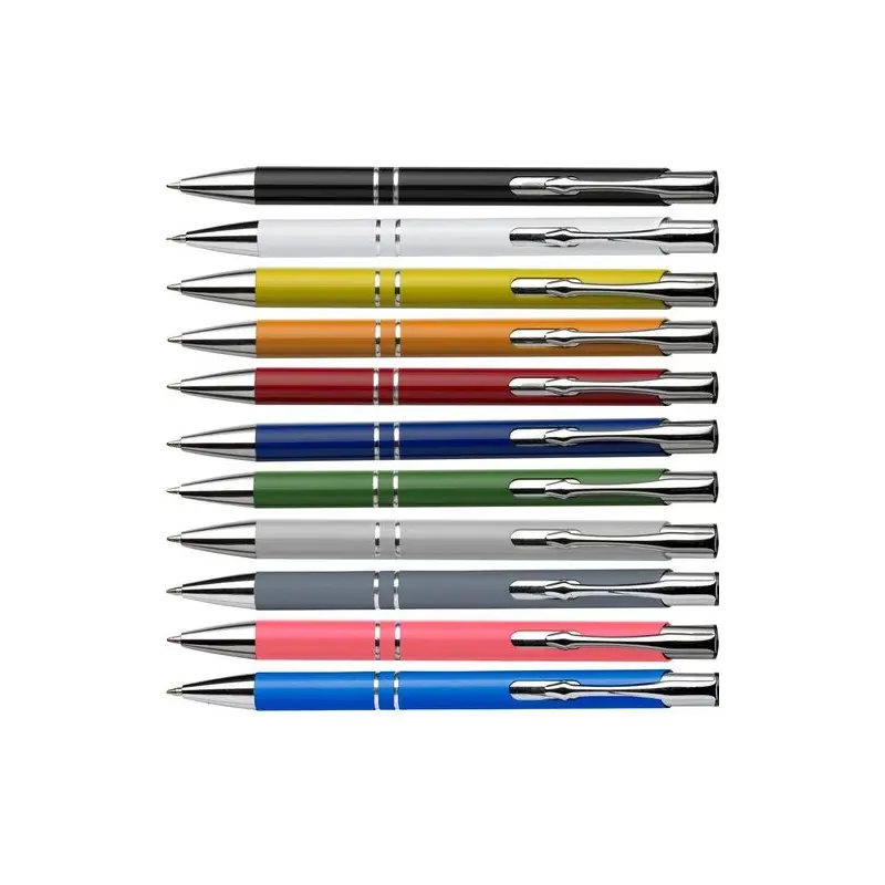 Stylo bille personnalisé en aluminium - Albacete Matières : aluminium Couleurs : gris goodies personnalisé en stock