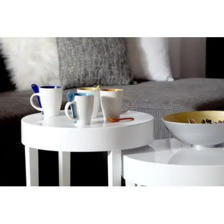 Mug en céramique personnalisé idéal pour cadeau d'entreprise - Eduardo Couleurs : bleu goodies personnalisé en stock