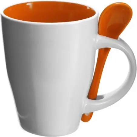 Mug en céramique personnalisé idéal pour cadeau d'entreprise - Eduardo Matières : aluminium recyclé  Couleurs : orange personnal