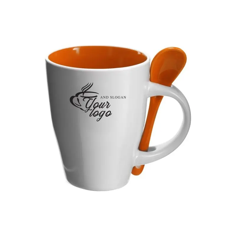 Mug en céramique personnalisé idéal pour cadeau d'entreprise - Eduardo Matières : aluminium recyclé  Couleurs : bleu cadeau coll