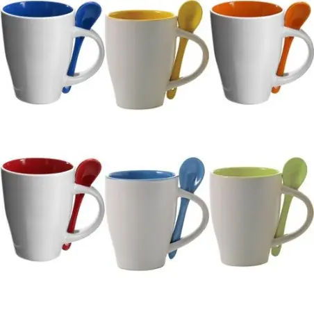 Mug en céramique personnalisé idéal pour cadeau d'entreprise - Eduardo Matières : aluminium recyclé  Couleurs : noir accessoire 