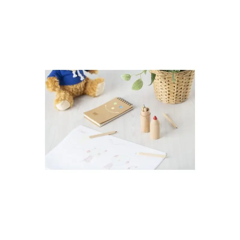 Tube en bois personnalisé de 6 crayons de couleur Francis Matières : coton Couleurs : noir impression haute définition