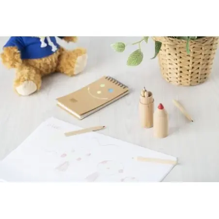 Tube en bois personnalisé de 6 crayons de couleur Francis Matières : coton Couleurs : noir impression haute définition