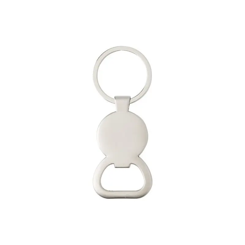 Porte-clés en métal écologique avec décapsuleur pour cadeau d'entreprise Soren Matières : coton Couleurs : bleu marine impressio