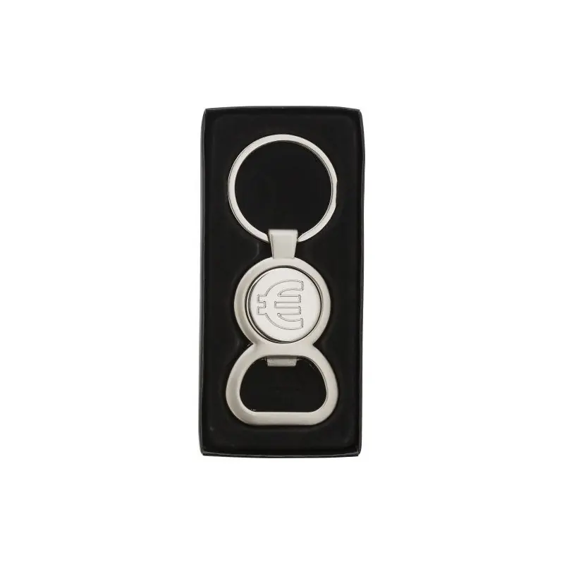 Porte-clés en métal écologique avec décapsuleur pour cadeau d'entreprise Soren Matières : coton Couleurs : bleu marine livraison