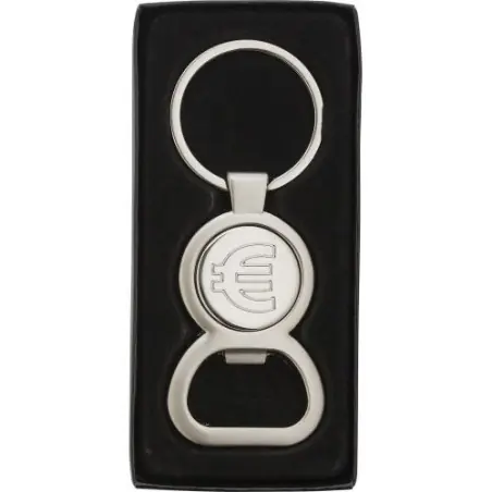 Porte-clés en métal écologique avec décapsuleur pour cadeau d'entreprise Soren Matières : coton Couleurs : bleu marine livraison