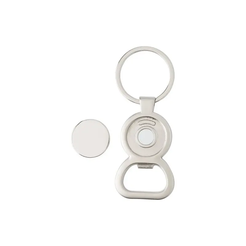 Porte-clés en métal écologique avec décapsuleur pour cadeau d'entreprise Soren Matières : coton Couleurs : bleu marine objet pro