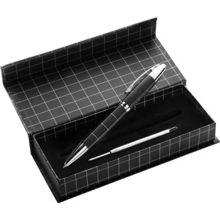 Stylo bille personnalisé en métal - Malika, cadeau d'entreprise Matières : nylon Couleurs : noir cadeau entreprise pas cher