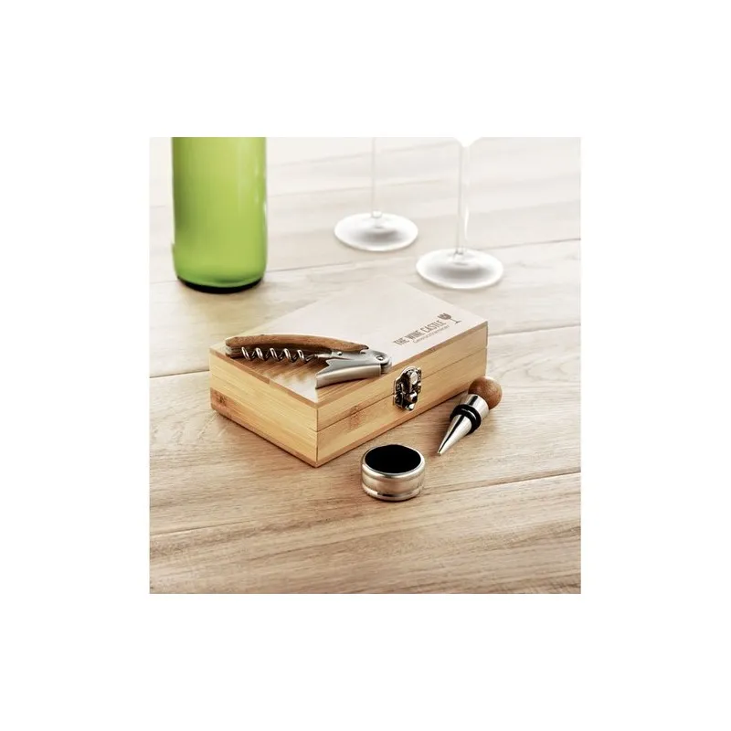 Coffret de sommelier écologique en bambou - SONOMA Matières : chanvre Couleurs : noir goodies publicitaire événementiel