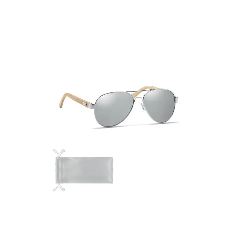 Lunettes de soleil écologiques en bambou personnalisées - Protection UV400 HONIARA Matières : coton Taille textile : XL Couleurs